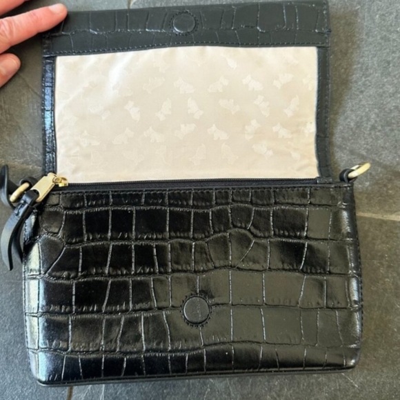 Radley Black Croc Embossed Clutch EUC - Picture 5 of 10